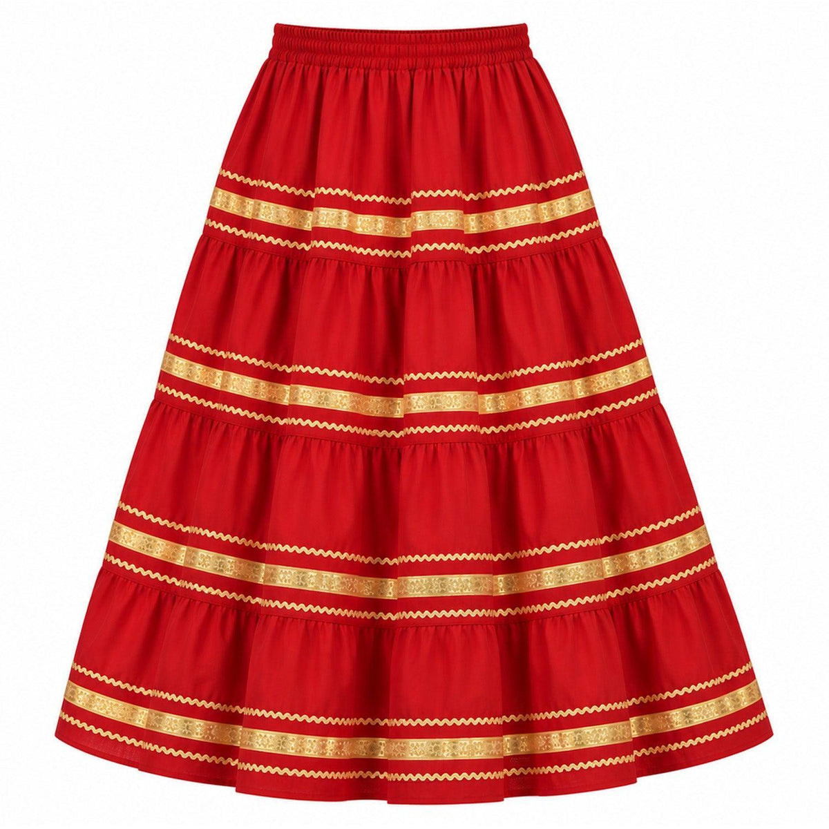 Metallic Prairie Skirt – Red