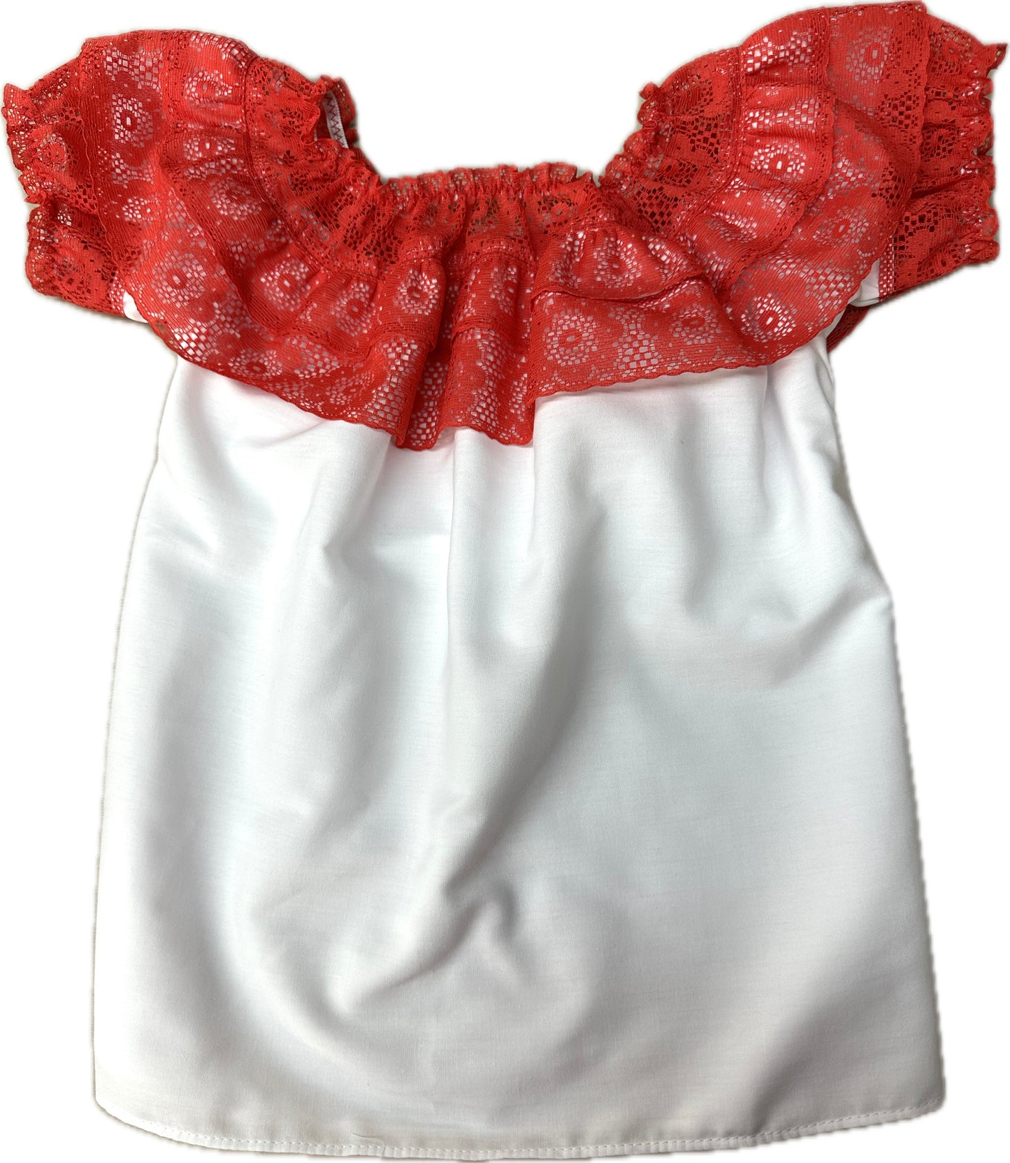 The Square Up Fashions Childrens Round Neck Lace Blouse features a delicate lace design and classic round neckline, offering an elegant touch for any occasion.