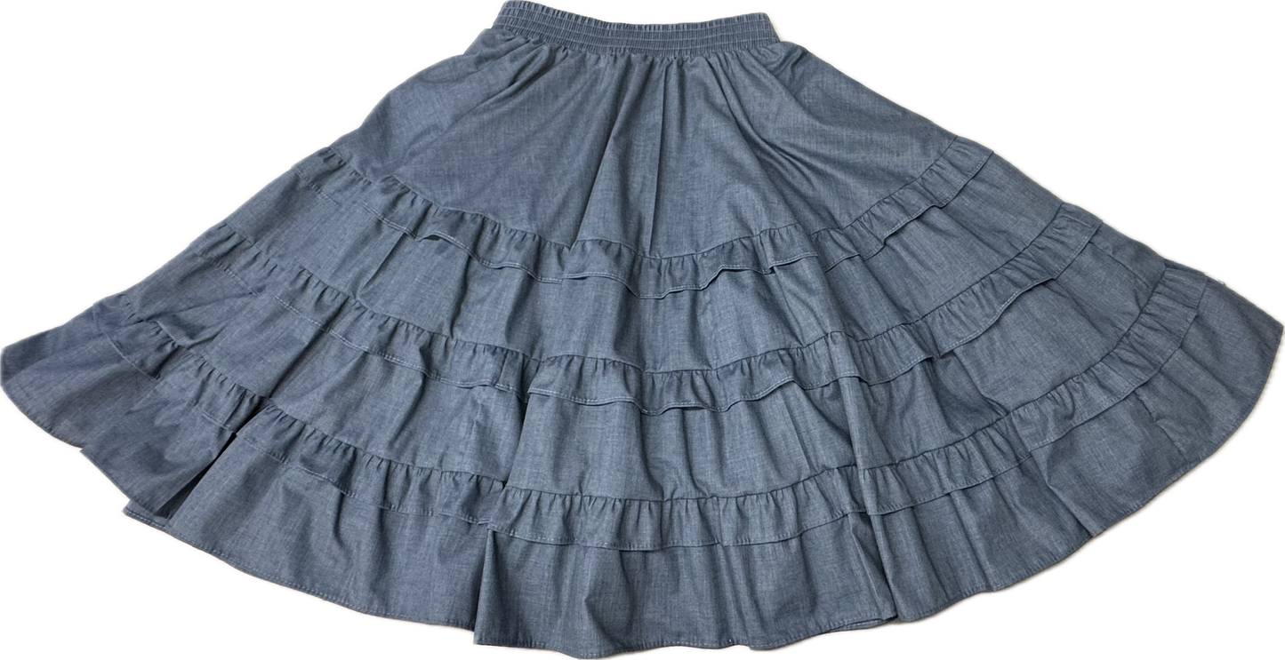 Double Ruffle Square Dance Skirt