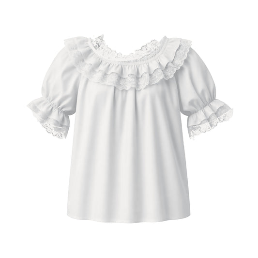Basic Laced Blouse in White