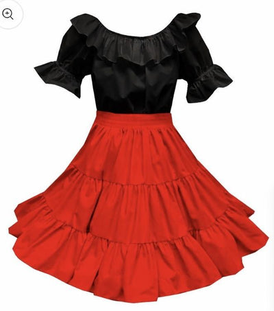 Basic Square Dance Outfit w/Black Blouse