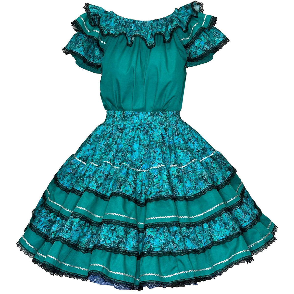 Floral Jewel Square Dance Outfit – Jade