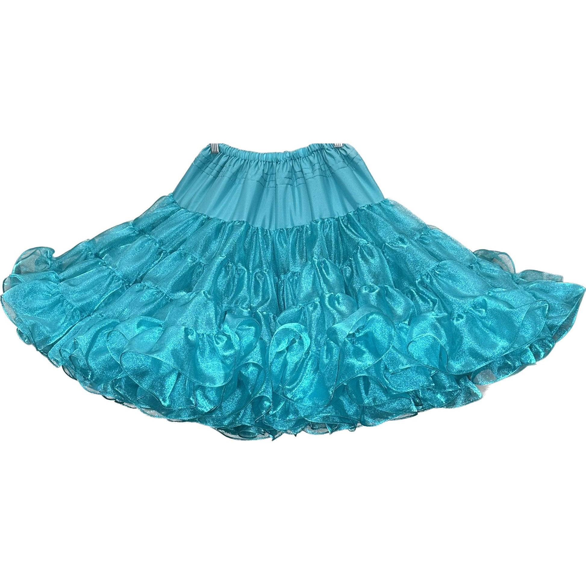 A Crystal Petticoat skirt from Square Up Fashions hanging on a hanger.