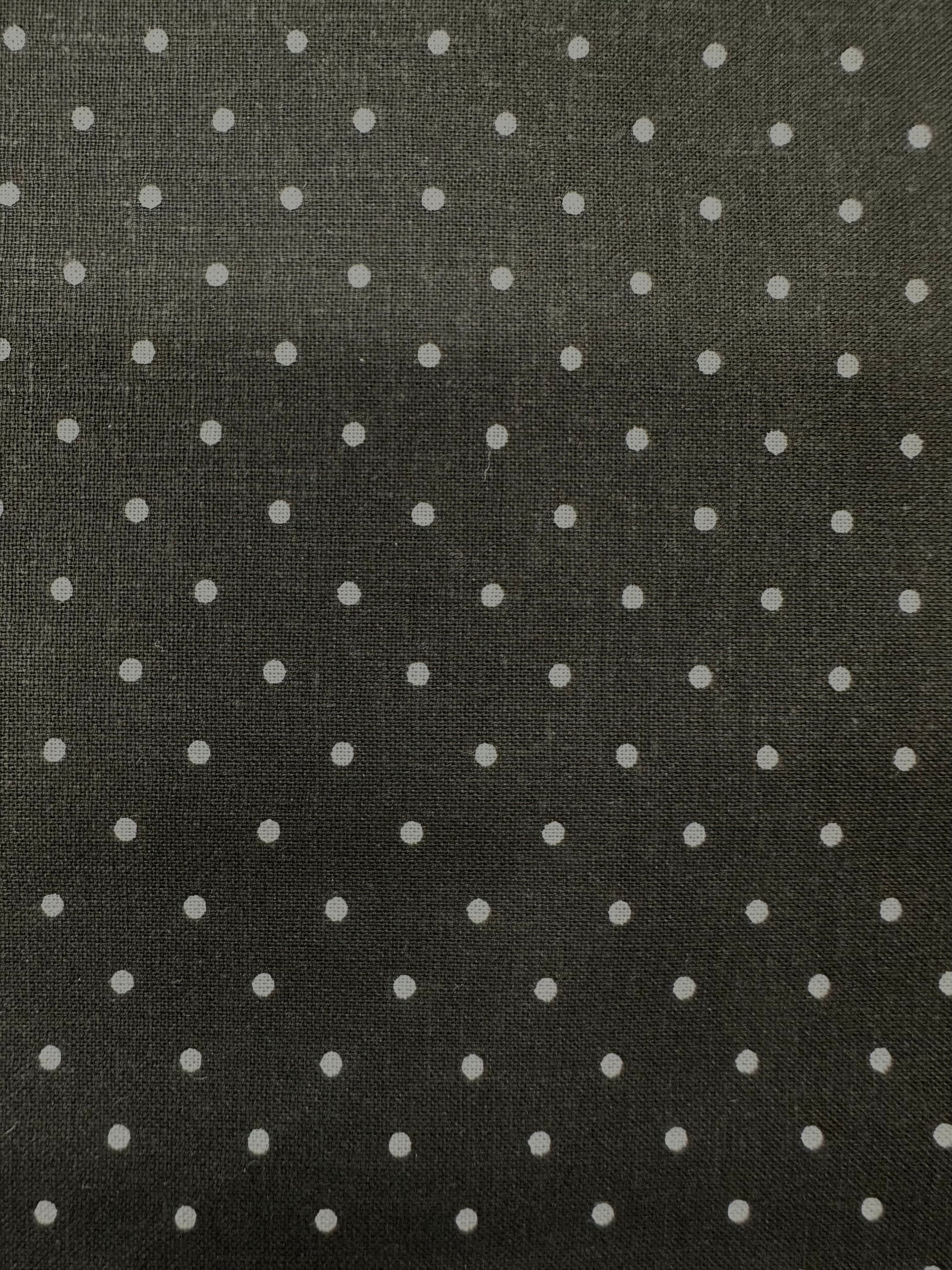 The Lucky Charm Square Dance Skirt by Square Up Fashions features dark fabric with evenly spaced small white polka dots, ideal for pairing with an Irish green skirt or wearing at festive St. Patrick’s Day events.