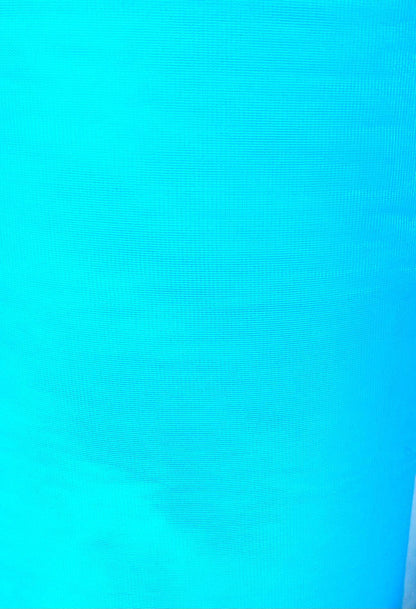 A close-up of the Organdy Stiff Petticoat by Square Up Fashions highlights its bright blue nylon fabric, revealing a subtle texture and gentle color variations.