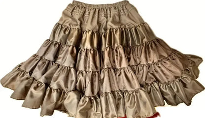 The DISCOUNTED Softer Poly-Liner Petticoat by Square Up Fashions features ruffled tiers and an elastic waist, available in 5 colors. Versatile for square dancing or as a slip, shown on a white background.