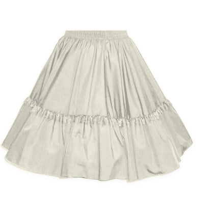 Circle Skirt w/ lace Square Dance Skirt in Beige