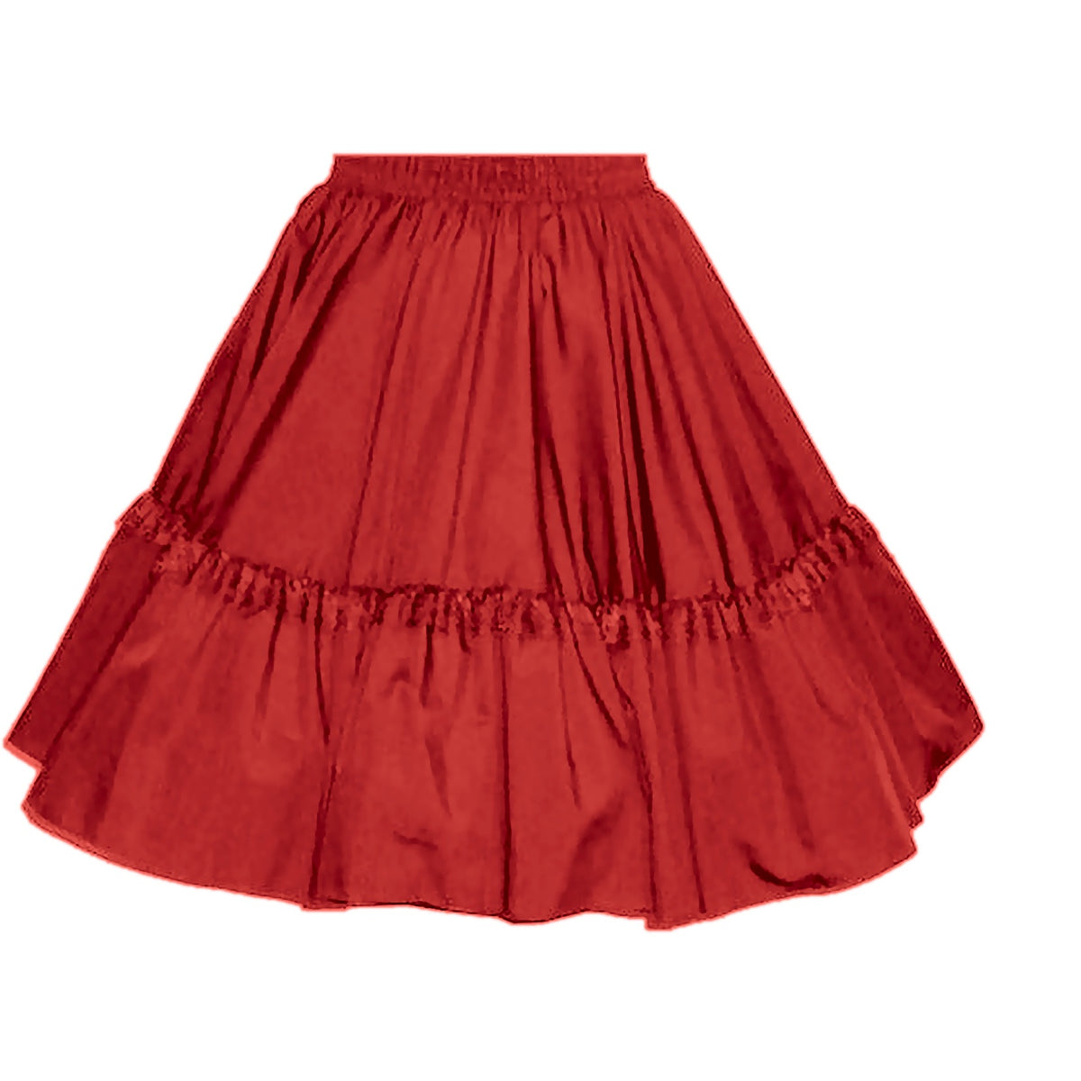 Circle Skirt w/ lace Square Dance Skirt in Red