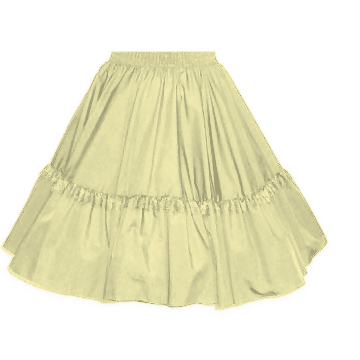 Circle Skirt w/ lace Square Dance Skirt in Yellow