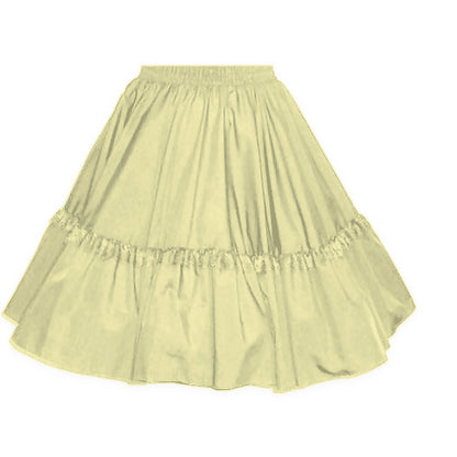 Circle Skirt w/ lace Square Dance Skirt in Yellow