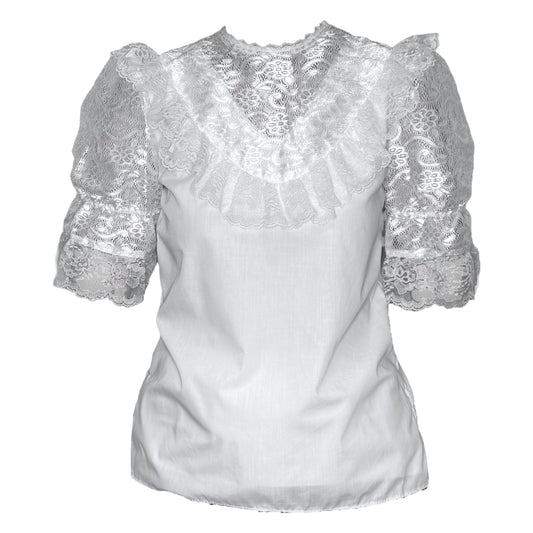 Elegant Laced Blouse in White