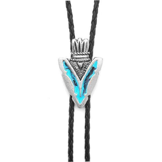 Arrowhead Turquoise Enamel Bolo Tie, Bolo Ties - Square Up Fashions