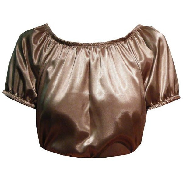 Shiny Charmeuse Peasant Blouse, Blouse - Square Up Fashions