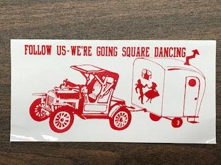 Square Up Fashions' square dance stickers.