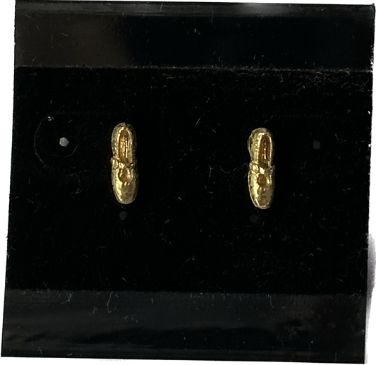 A gift of Gold Post Square Dance Shoe Earrings by Square Up Fashions in a black box.