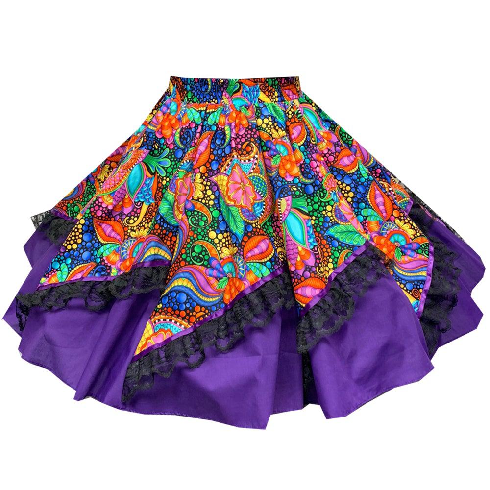 Colorful Carnival Square Dance Skirt, Skirt - Square Up Fashions