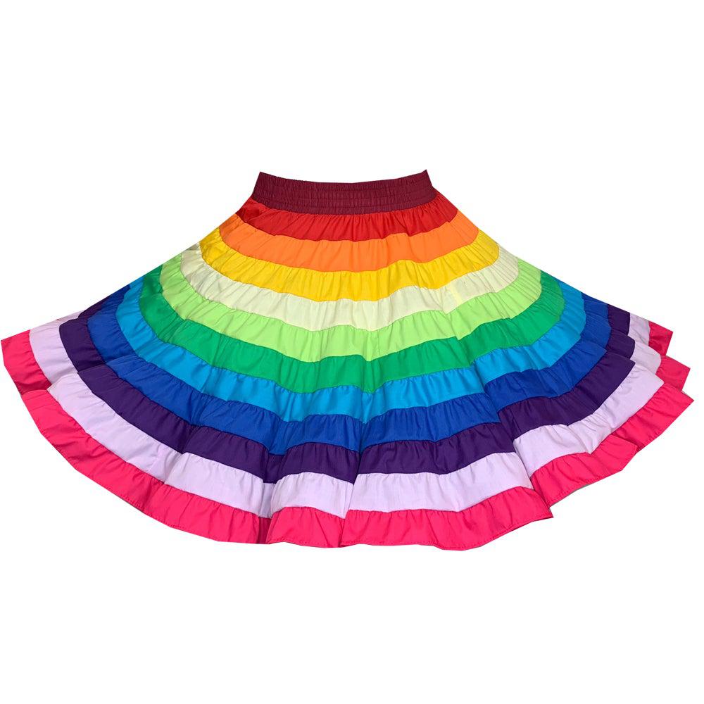 Rainbow Square Dance Skirt, Skirt - Square Up Fashions